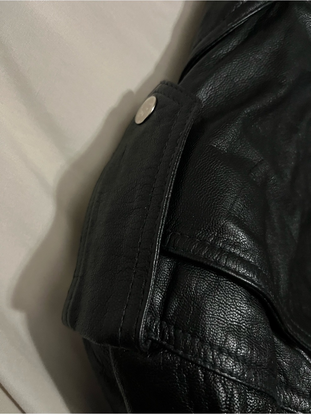 Wilson Black Cropped Leather Moto Jacket with Belt - Picture 6 of 6